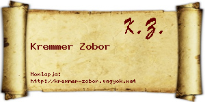 Kremmer Zobor névjegykártya